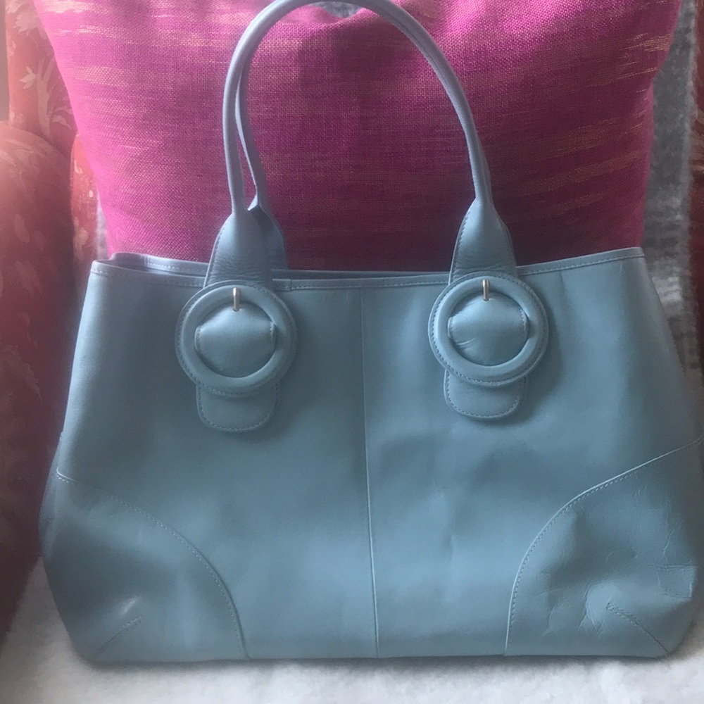 Light Blue Leather Purse
